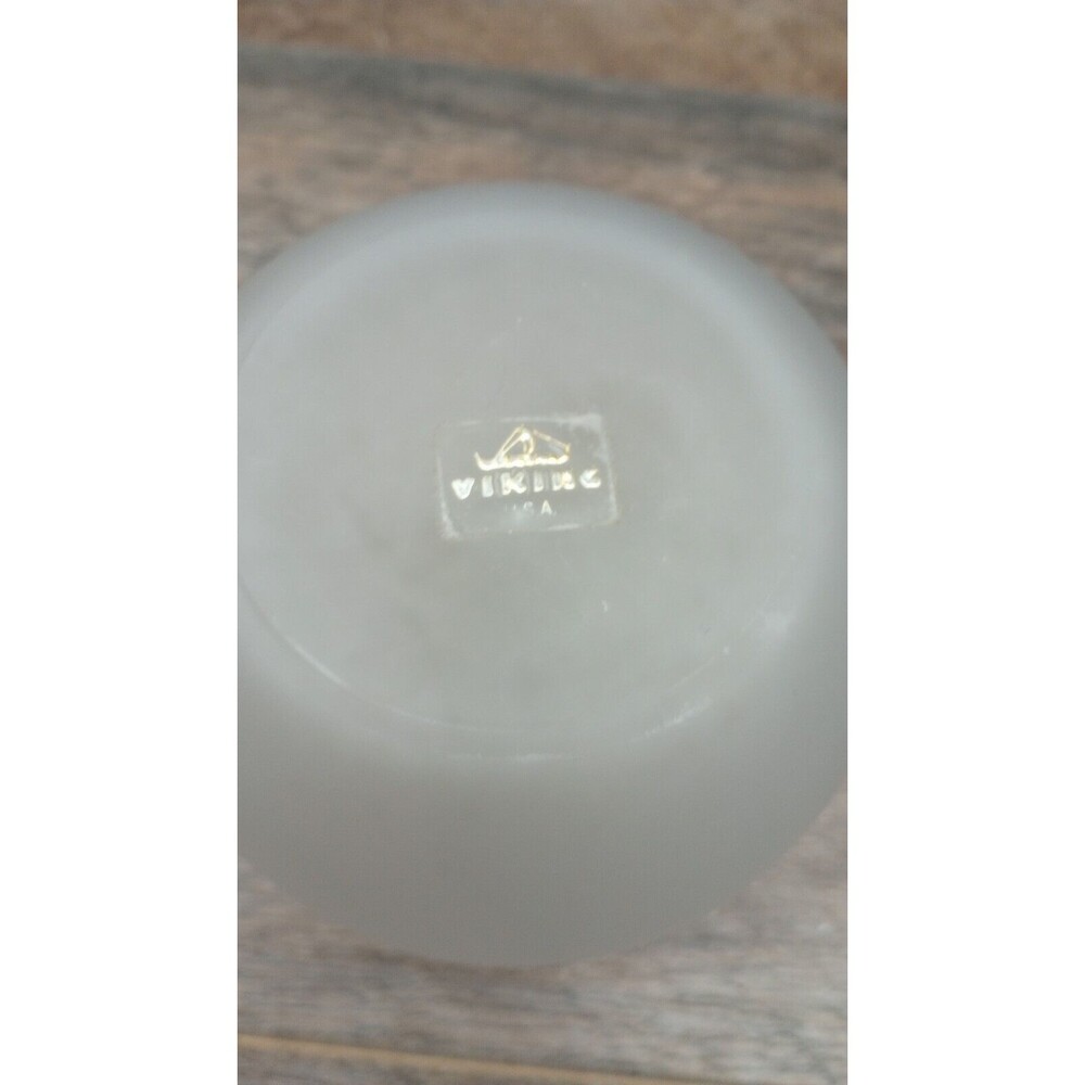 5 Piece Vintage Viking Art Glass CRYSTAL MIST Satin/Frosted Hand Painted… - Picture 15 of 16